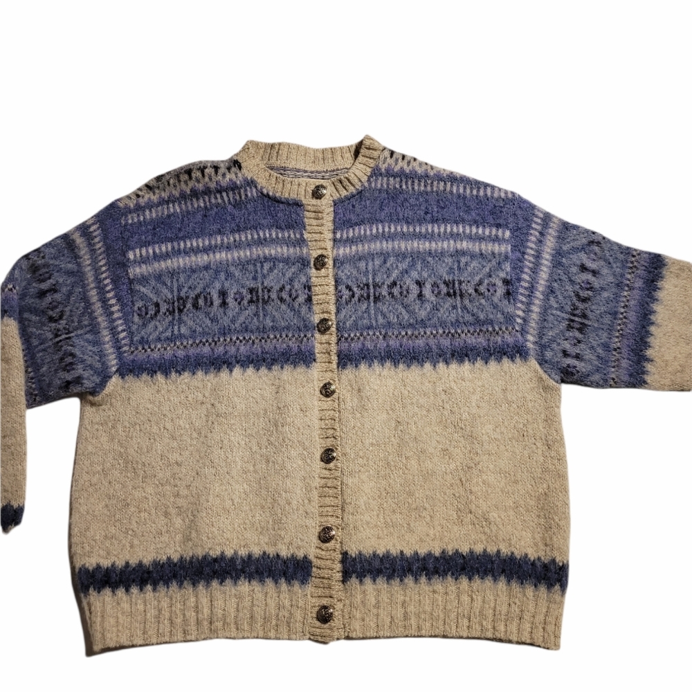 Scandinavian Oversize Lagenlook Wool Cardigan